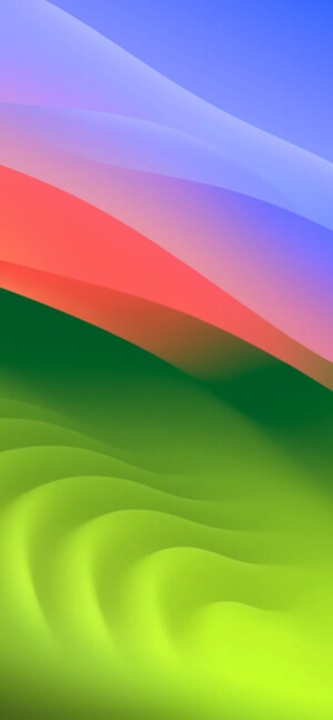 Abstract digital art showing smooth colorful waves in blue, red, and green gradients with a soft flowing texture.