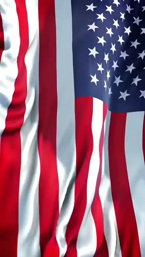 Animierte Illustration einer realistisch wehenden amerikanischen Flagge mit Texturen.