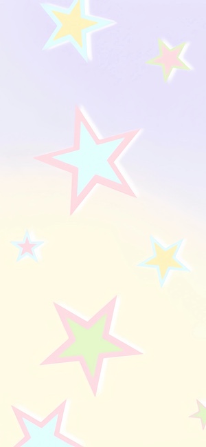 Sanfter Pastell-Farbverlauf mit bunten, ästhetischen Sternen als hochauflösendes Hintergrundbild.