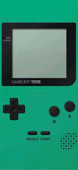 녹색 케이스와 검은색 버튼이 돋보이는 닌텐도 게임보이 포켓 휴대용 콘솔의 근접 촬영 사진.