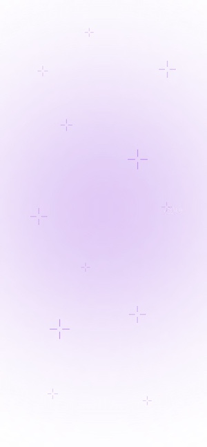 Ein vertikaler, sanfter Lavendel-Farbverlauf, verziert mit kleinen lila Glitzersternen.