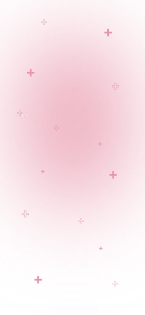 白色基底上的柔和粉色漸層背景，散佈著粉色的小加號圖標。