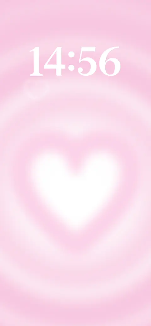 A soft pink and white gradient wallpaper featuring a blurry radiating heart shape, designed as a customizable template for live wallpapers.
