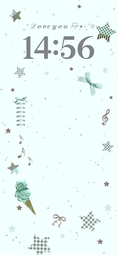 Mintgrüne Coquette Wallpaper Vorlage mit Schleifen und Sternen, anpassbarer Bereich für eigene Inhalte.