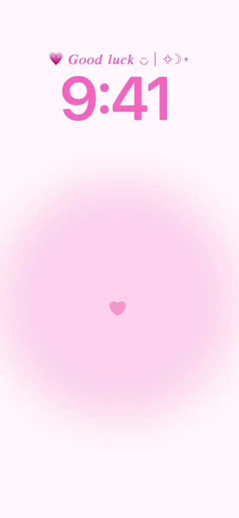 Ein weicher rosa Farbverlauf mit einem leuchtenden Herz in der Mitte und anpassbarem Text, konzipiert als DIY-Live-Hintergrund-Vorlage.