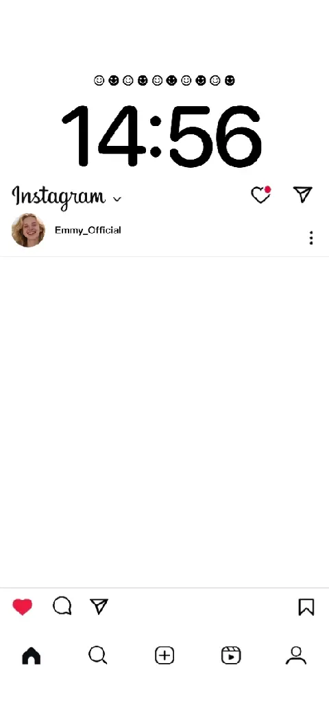 Minimalist Instagram style live wallpaper template with white background and digital clock interface.