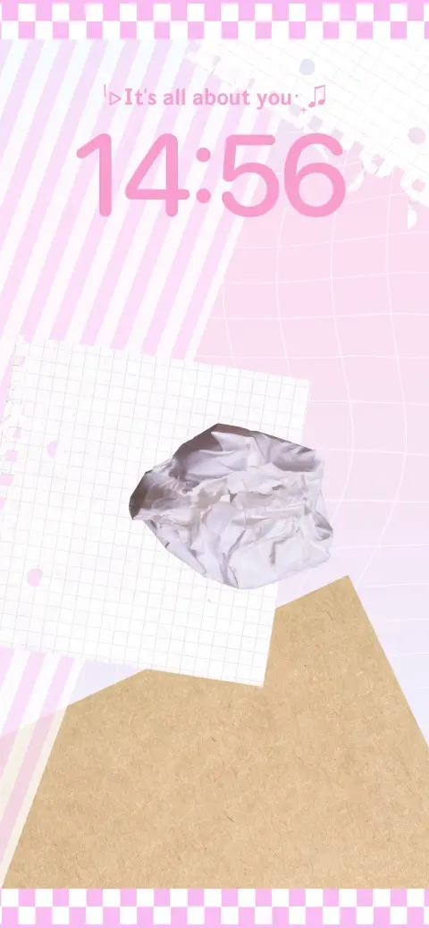 Plantilla de fondo animado personalizable con diseño de collage rosa, papel rasgado y elementos estéticos coquette.