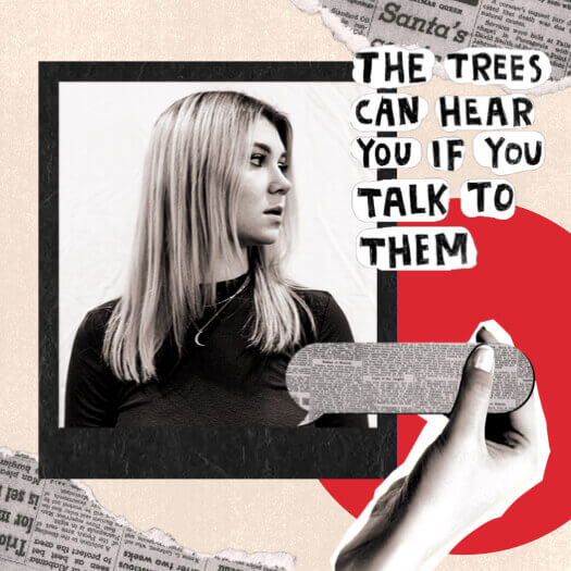 Single photo collage template with ripped paper, newspaper textures, red circle, and cutout ransom note style text.