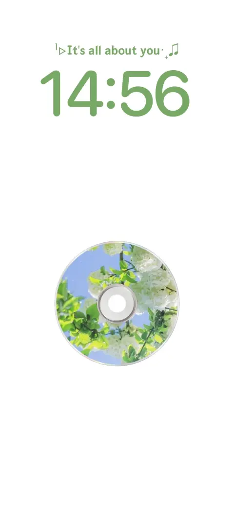 Eine minimalistische Live-Hintergrund-Vorlage mit einem anpassbaren CD-Rahmen für Fotos und einer grünen Digitaluhr.