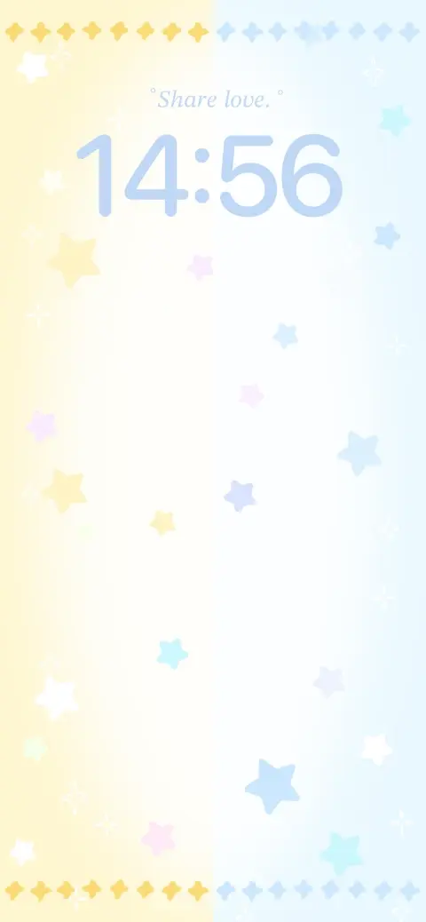 Un modèle de fond d'écran animé personnalisable avec un dégradé jaune et bleu et des petites étoiles flottantes.