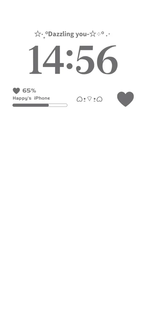 Modèle de fond d'écran animé minimaliste blanc avec cœurs gris et zones de texte personnalisables.